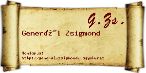 Generál Zsigmond névjegykártya