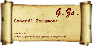 Generál Zsigmond névjegykártya